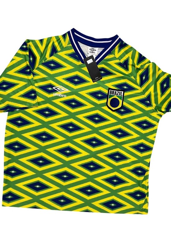 Umbro Other - Umbro Brazil Green Yellow Blue Geometric Soccer Jersey